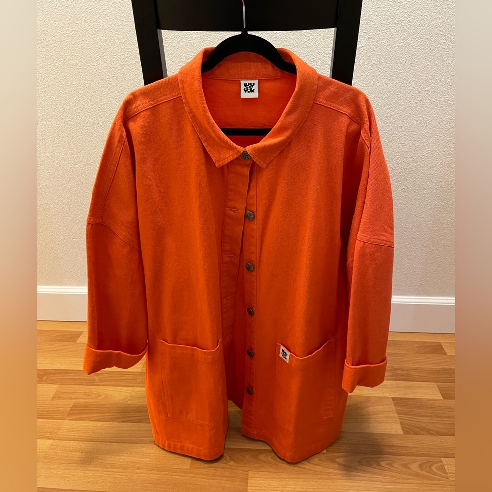 Orange Button-Up Chore Jacket